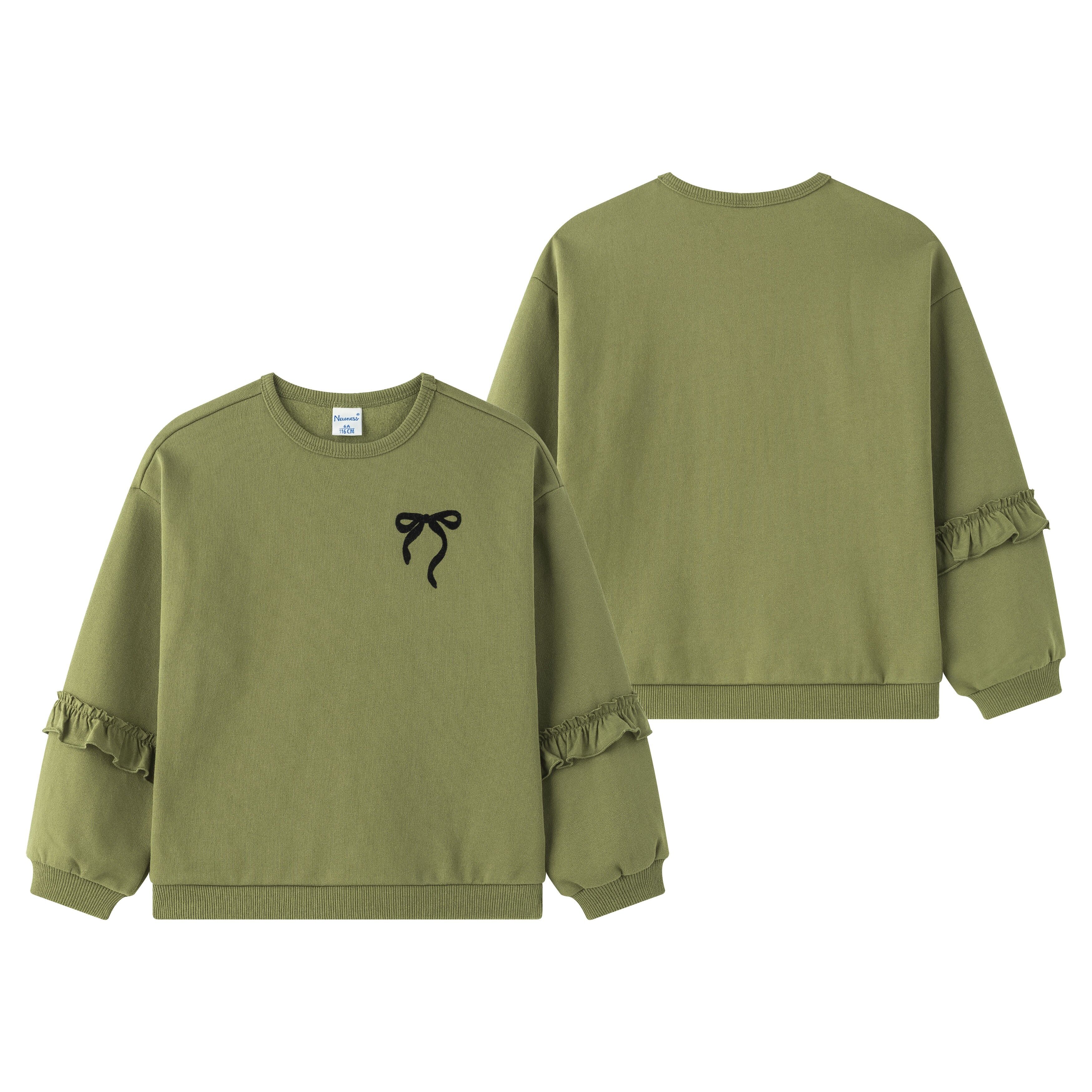 Felpa con volant a maniche lunghe, abbigliamento invernale per ragazze JGI65774