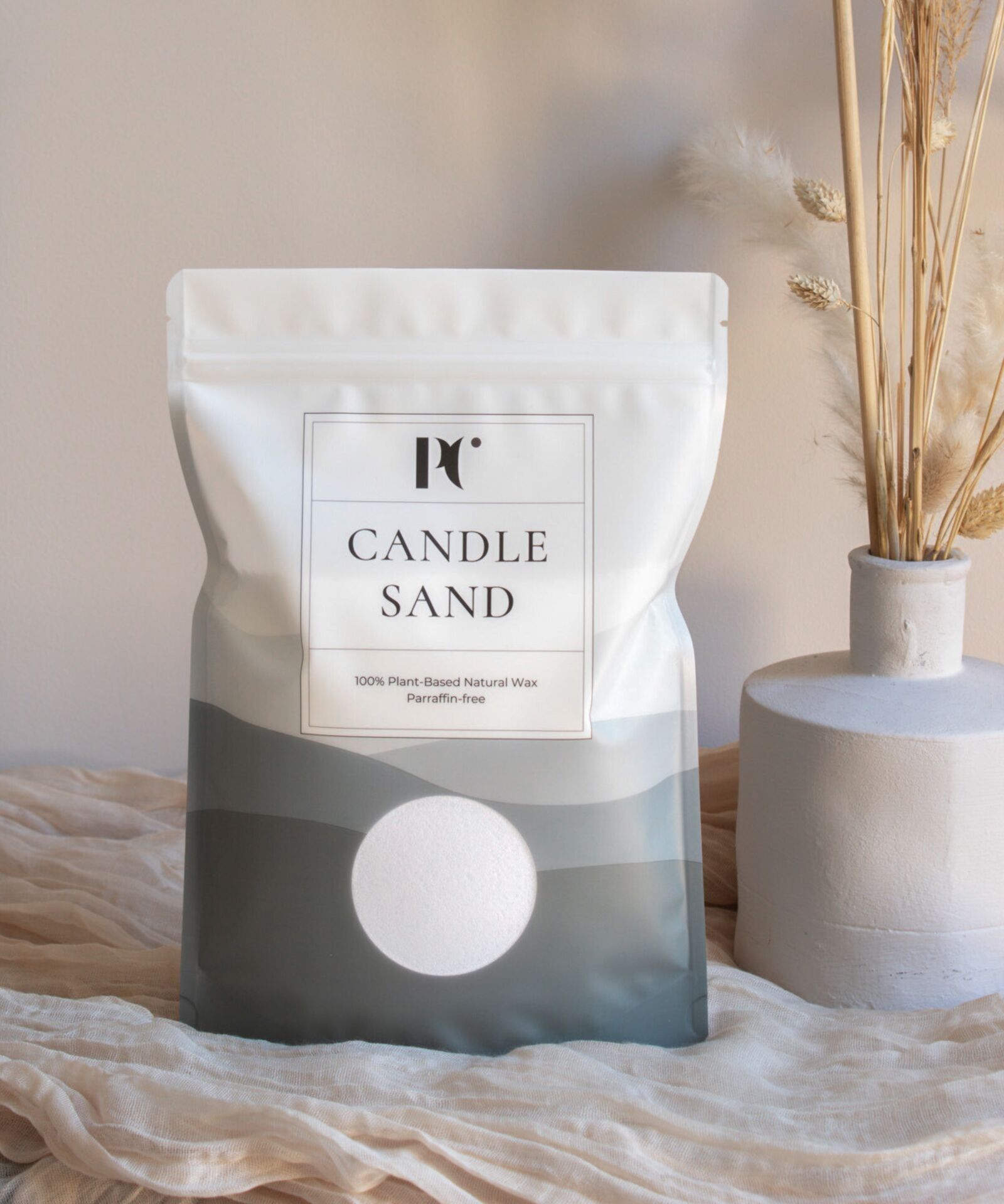 Candle Sand White - Bag 450 g/1 lb + 20 wicks - PureCandle Candle Sand
