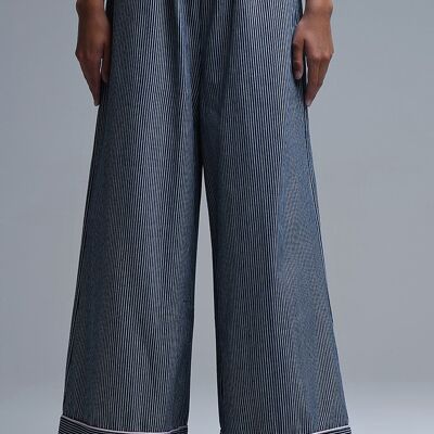 Pantaloni palazzo a righe extra larghi