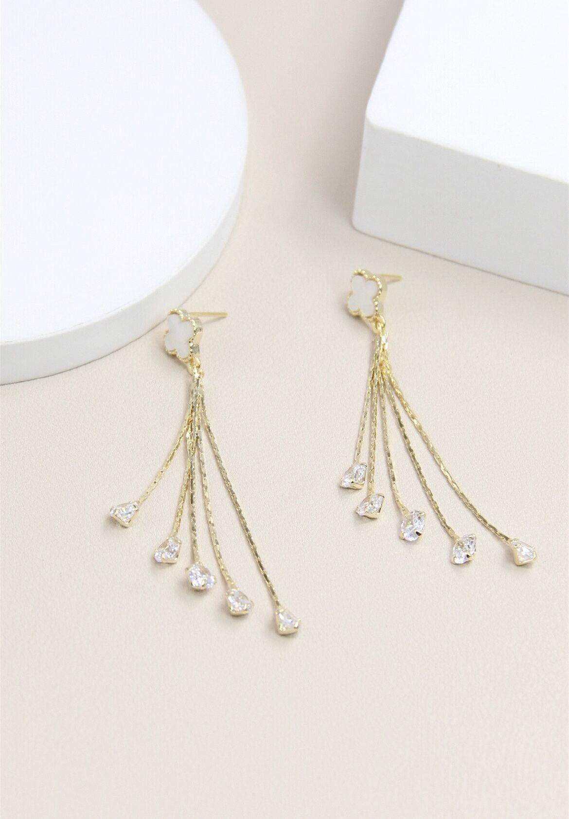 Orecchini a bottone a forma di trifoglio in argento 925 ipoallergenico