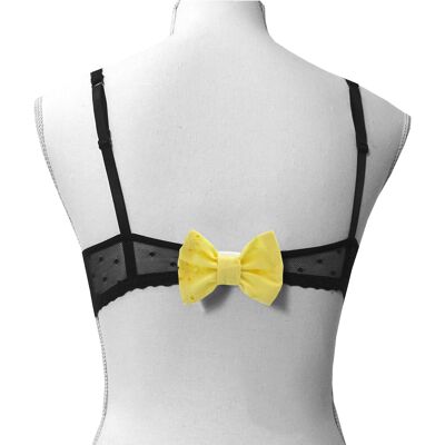YELLOW embroidery bra staple cover knot