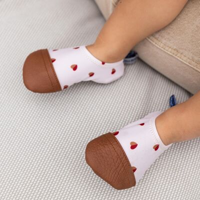 Chausson Souples - Tout Terrain - Les Petits Coeurs Bicolores
