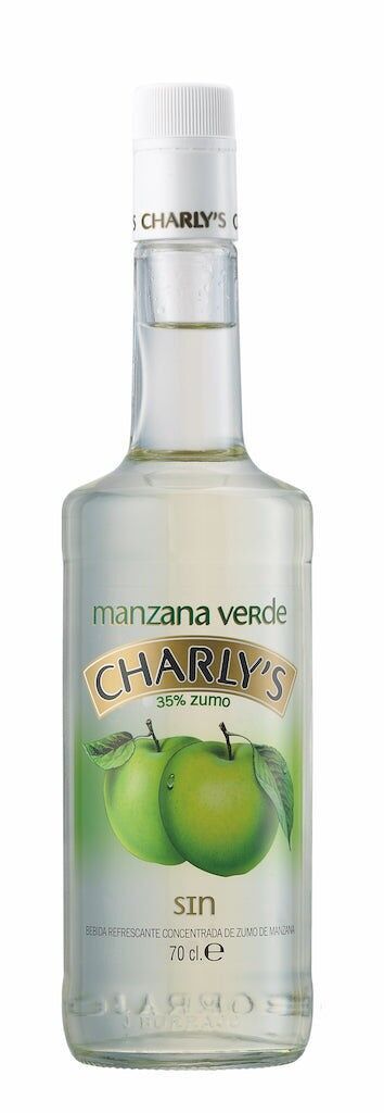 Charly's Green Apple. Non-alcoholic liqueur alternative. Beverage concentrate with apple juice.0.7l