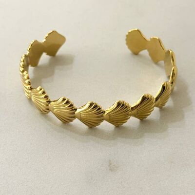 Seashell Stainless Steel Bangle Bracelet