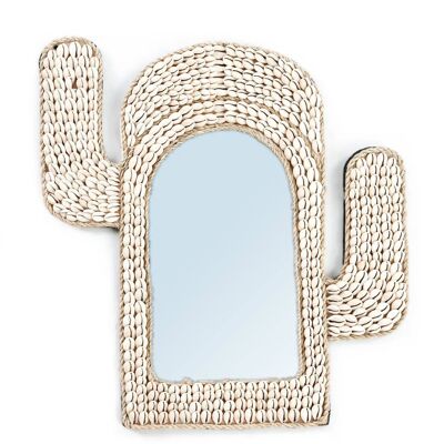 Miroir Coquillage Cactus - Blanc