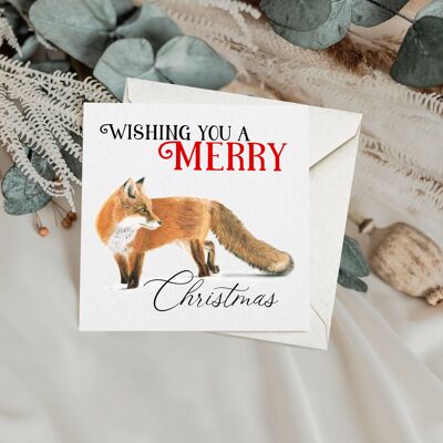 Fox Wishing You A Merry Christmas Card | Xmas Card