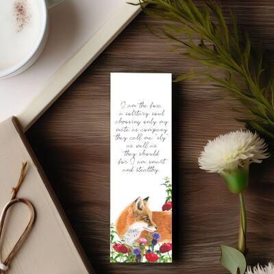 Marcapáginas de zorro en un campo de amapolas | Accesorios para libros | Regalos