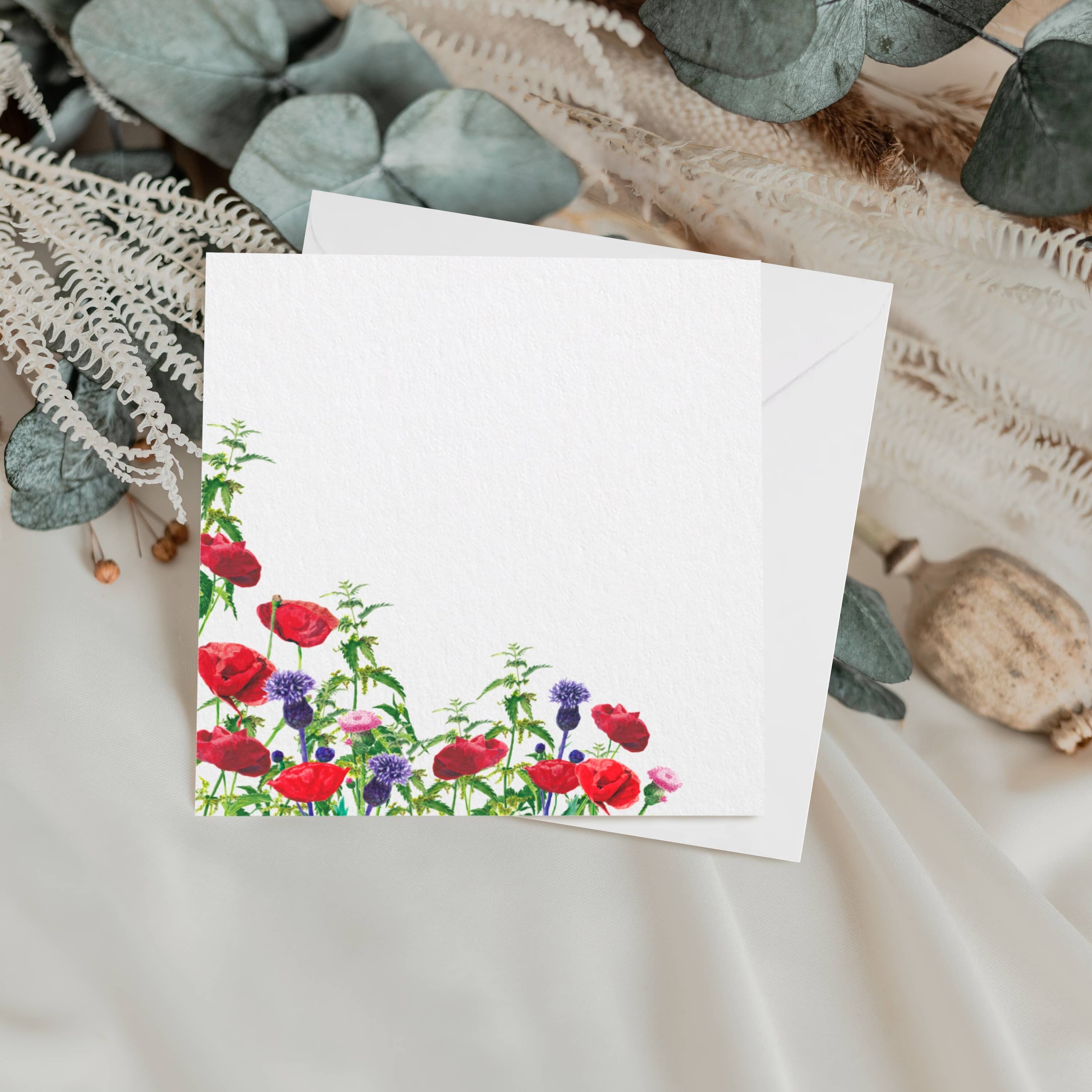 Mohnfeld Grußkarte | Mohnblumen | Blankokarte