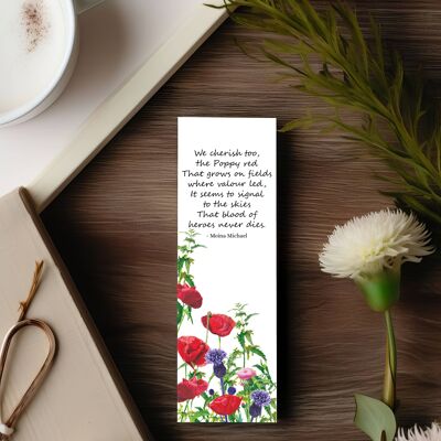 Marcapáginas del recuerdo de un campo de amapolas | Accesorios para libros | Regalos