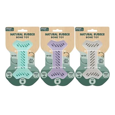 Juguete de hueso de caucho natural WufWuf & SC: duradero e interactivo