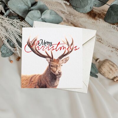 Stag Merry Christmas Card | Xmas Card | Christmas Stag Card