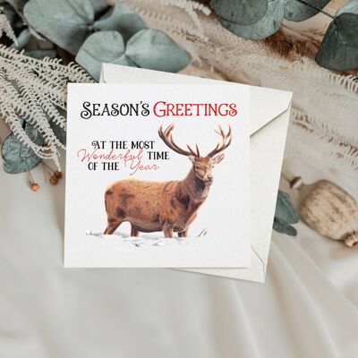 Carte de Noël « Meilleurs vœux » : Cerf | Carte de Noël | Cerf