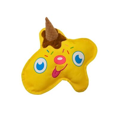 WufWuf Scoopy Boo Melting Ice Cream Squeaky Peluche, Piccolo/Medio