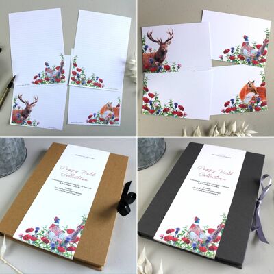 Poppy Field Letter Writing Set 20 Sheets & 8 Notecards