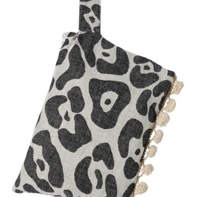 Pochette Keros Ponpon Noir et Naturel
