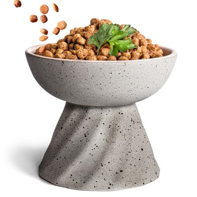 ciotola rialzata in ceramica per gatti ne&no® effetto pietra