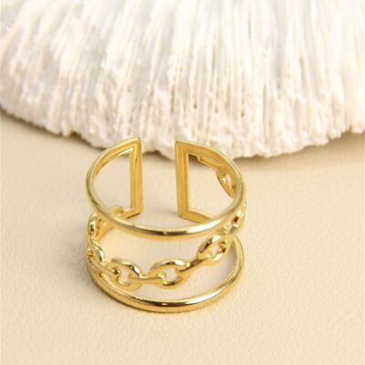 Anillo de cadena minimalista – Acero inoxidable dorado