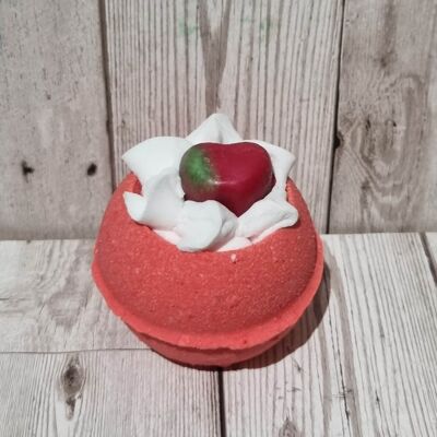 Bomba de baño con toffee y manzana batida
