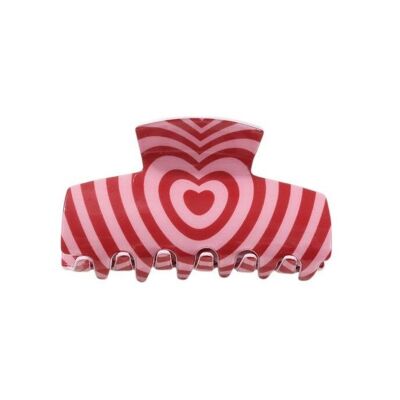 Pink & Red Swirl Claw Clip