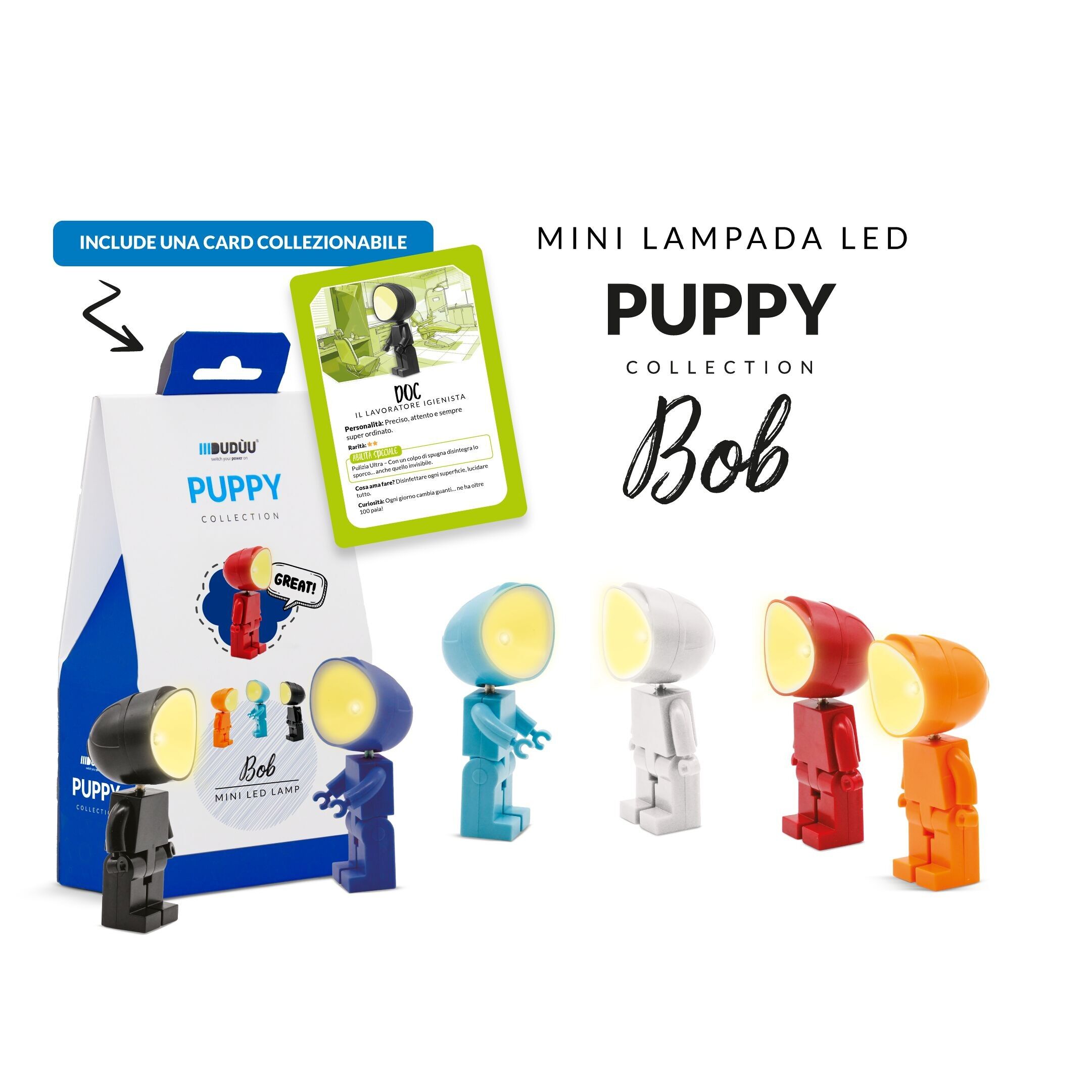 Mini lampe de lecture Puppy Collection Bob par Duduu