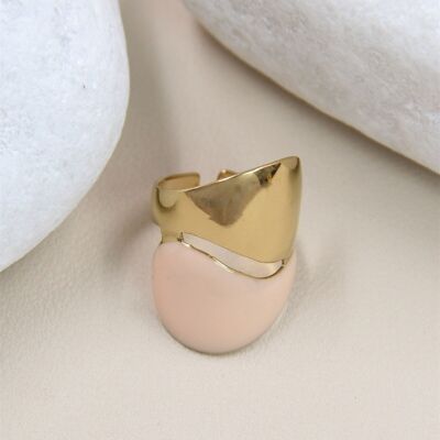 Anillo geométrico ajustable - Elegancia de acero inoxidable