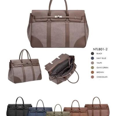 Sac à dos en toile avec poche arrière et rabat rabattable