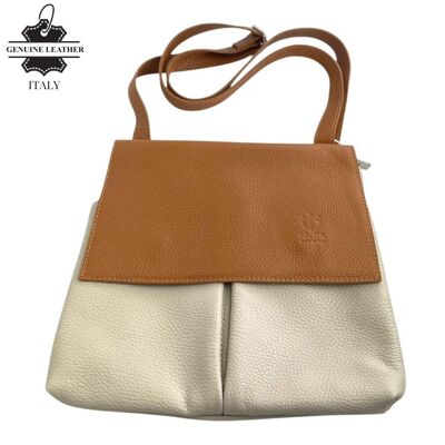 Bolso de Hombro en Piel con 3 Bolsillos Frontales. B2B
