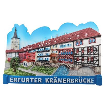 Aimant de réfrigérateur souvenir Erfurt Krämerbrücke 90 x 60 mm