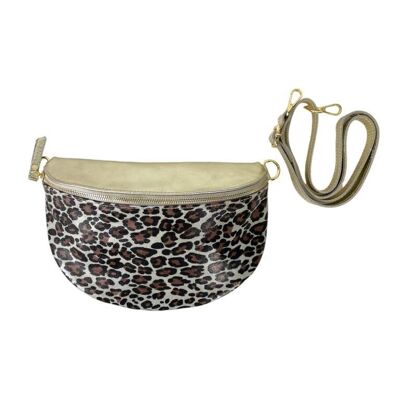 Sac banane en cuir italien à imprimé animalier