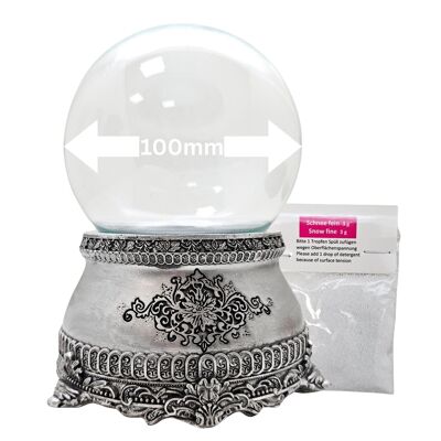 Kit de bricolage 100 mm - Base aspect étain avec boule à neige DIY pour boîte à musique