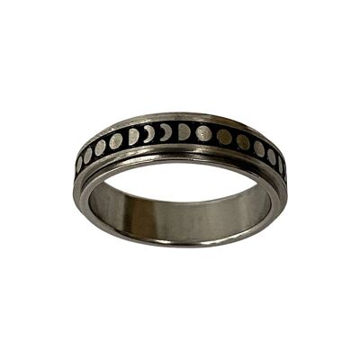 Anello Fidget, taglia 10, motivo fasi lunari
