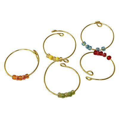 Anillo antiestrés ajustable, colores surtidos, paquete de 5