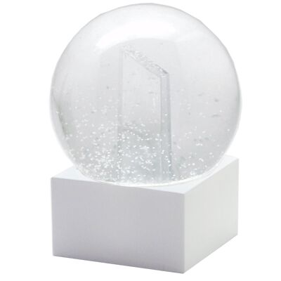 Kit de bricolage avec verre de 100 mm pour boule à neige DIY avec insert photo et base en polyrésine carrée blanche