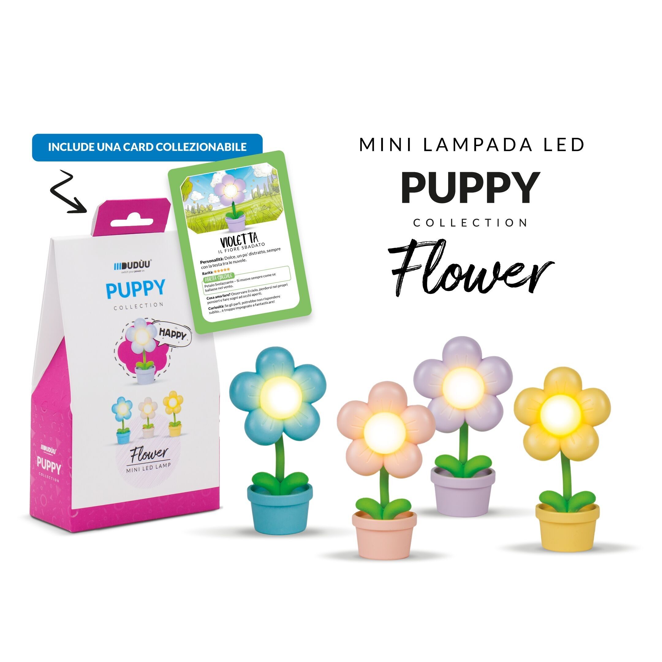 Mini lampe de lecture Puppy Collection Flower de Duduu