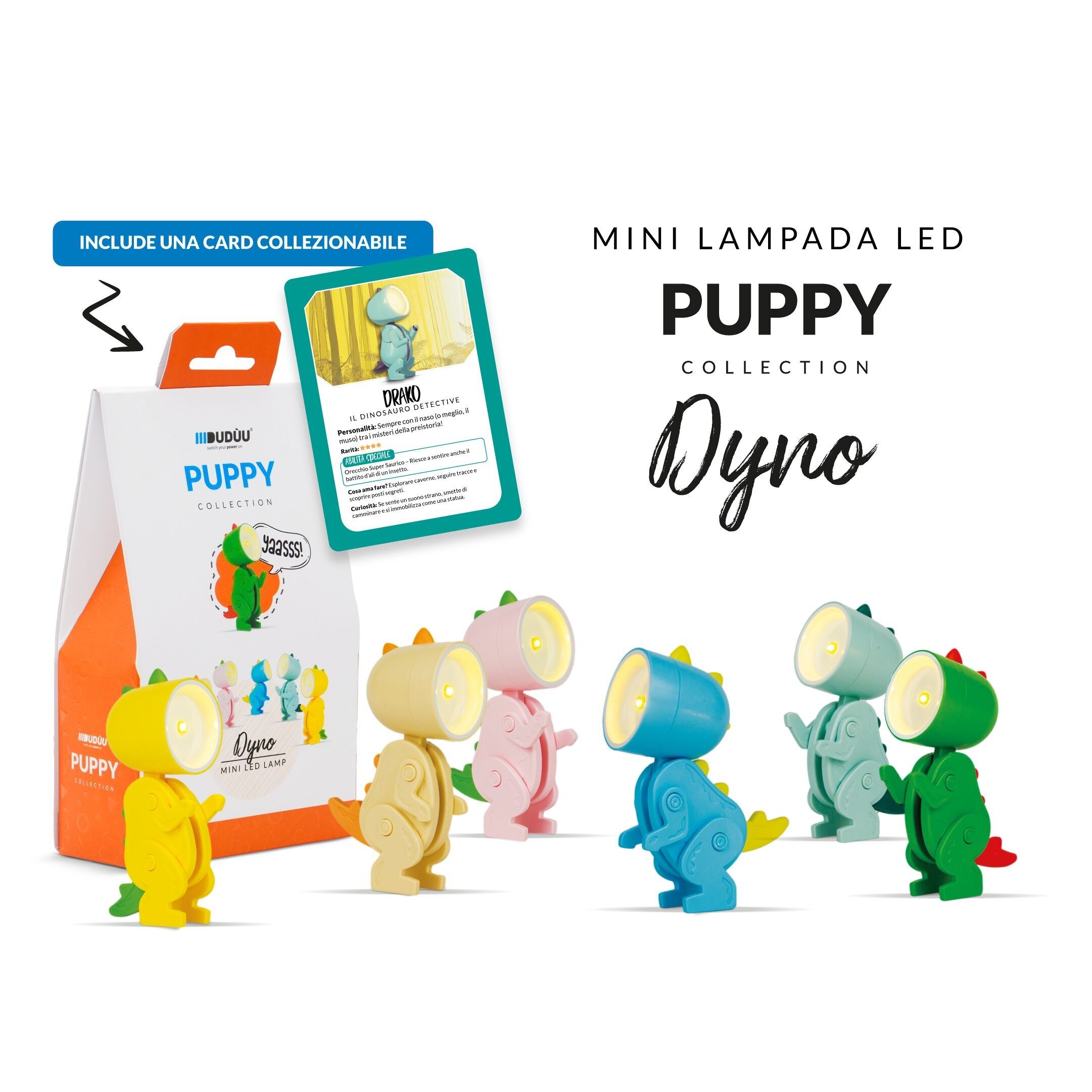 Mini lampe de lecture dinosaure Duduu Puppy Collection