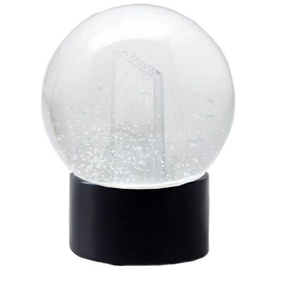 Kit de manualidades con cristal de 100 mm para bola de nieve DIY con inserto de foto con base de poliresina redonda negra
