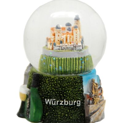 Souvenir snow globe Würzburg Marienberg Fortress 45mm diameter
