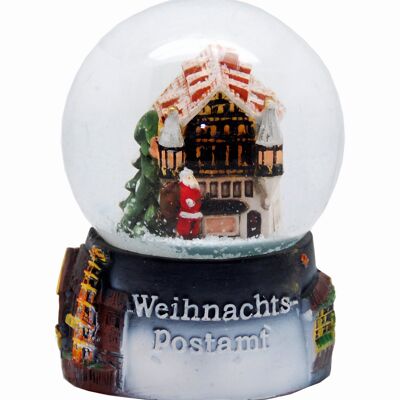 Souvenir snow globe Christmas post office with Christmas market 65mm diameter