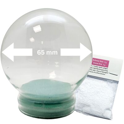 Boule à neige en verre de remplacement de 65 mm avec bouchon en caoutchouc