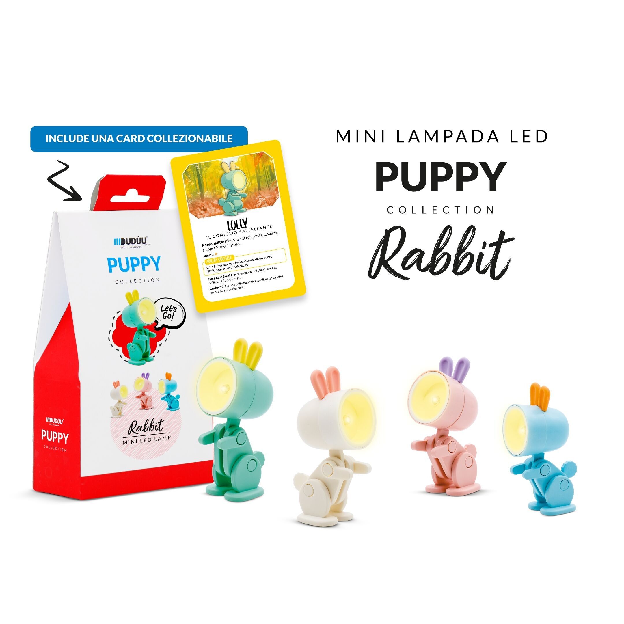 Mini lampe de lecture Lapin de la collection Puppy de Duduu