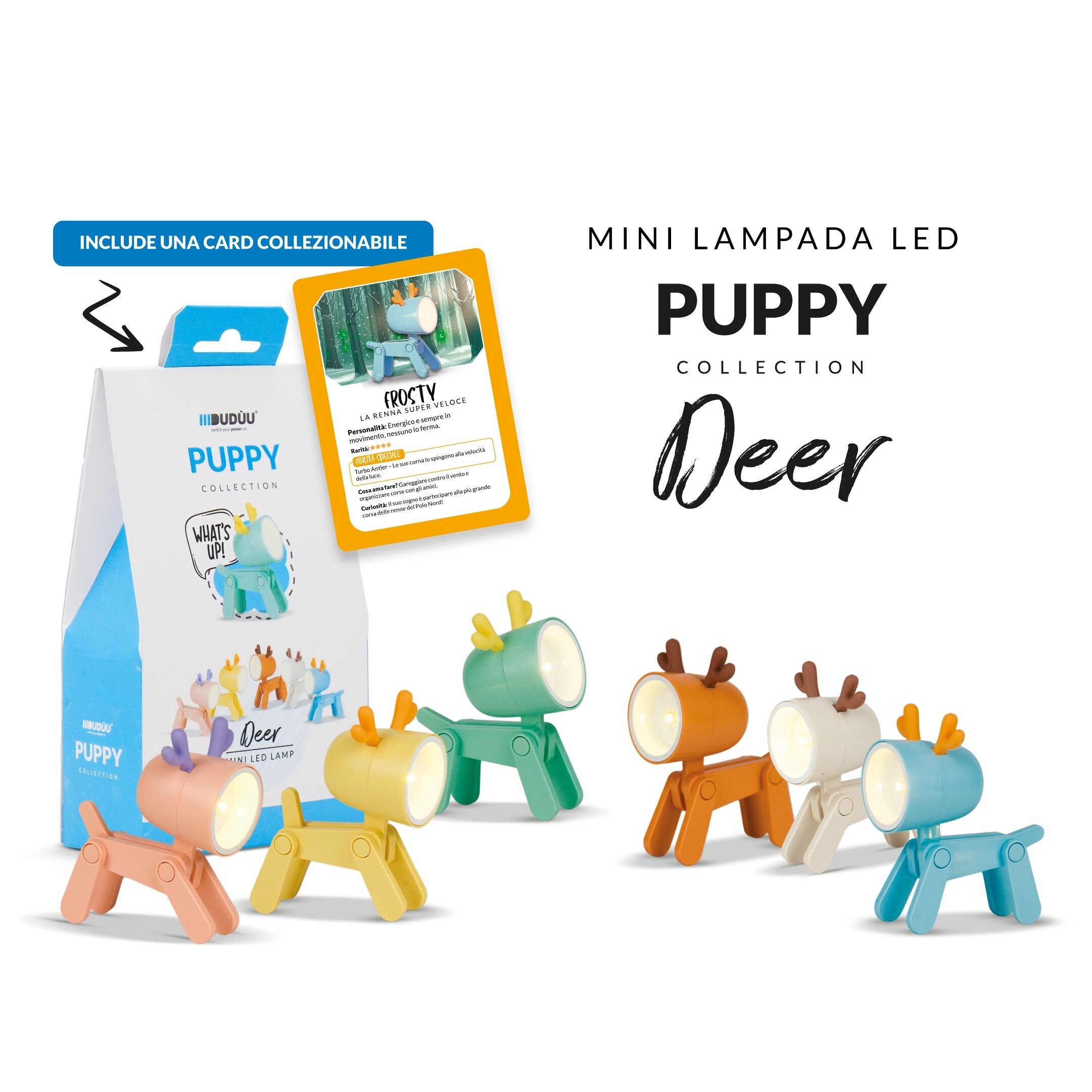 Mini lampe de lecture Puppy Collection Renna par Duduu