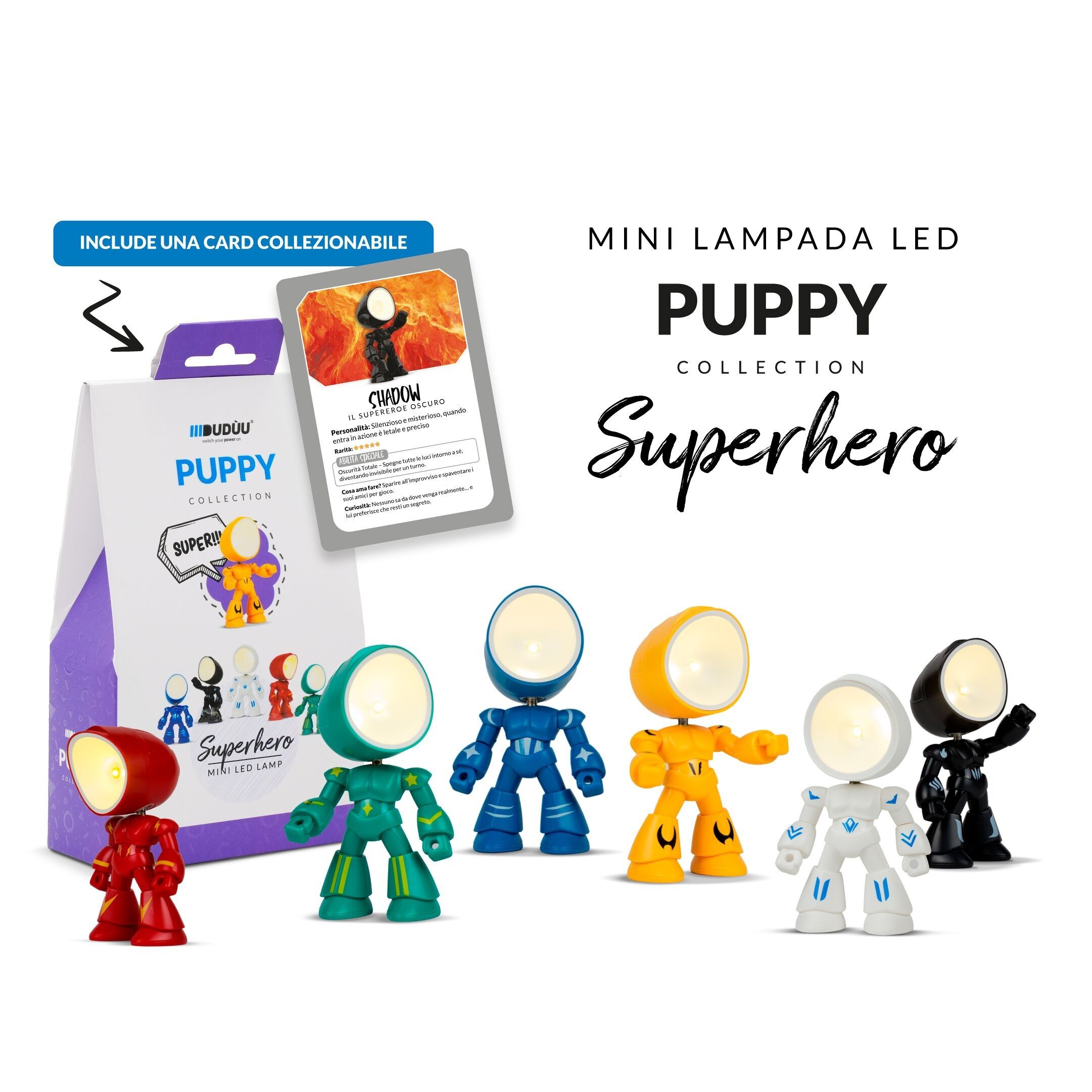 Mini lampe de lecture super-héros Duduu Puppy Collection