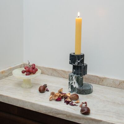 Black marble candle holder