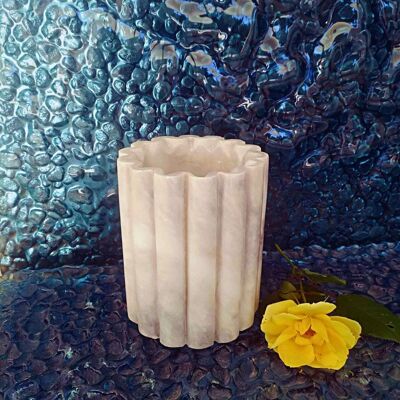 Decorative white marble vase