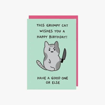 Passe une bonne journée sinon carte d'anniversaire de chat impertinent
