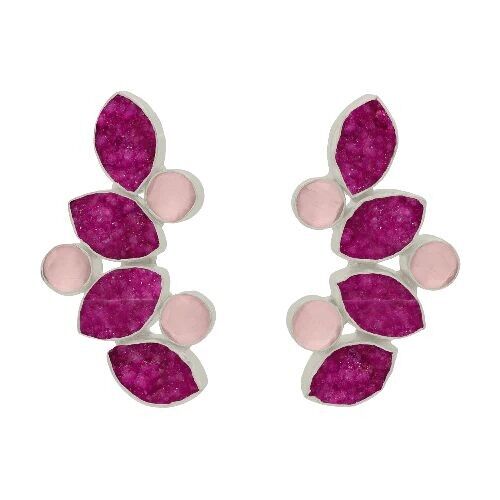 Hali Ed Ohrringe.Limitierte Silberdruse und polierte Rosen