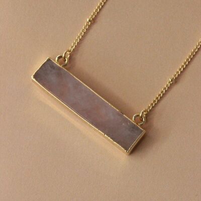 Collar MEG Bar - Colgante de barra de piedra semipreciosa