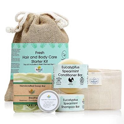 Kit de inicio de gel de baño para cabello y cuerpo sin plástico - SIN DESODORANTE, PRECIO MÁS ECONÓMICO