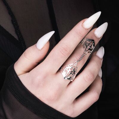Bague double gothique tribale GRAVION