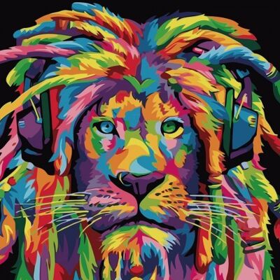 MS7504 Paint By Number Set Lion 50x40cm